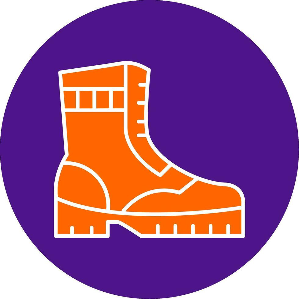 Boot Line Filled Circle Icon vector