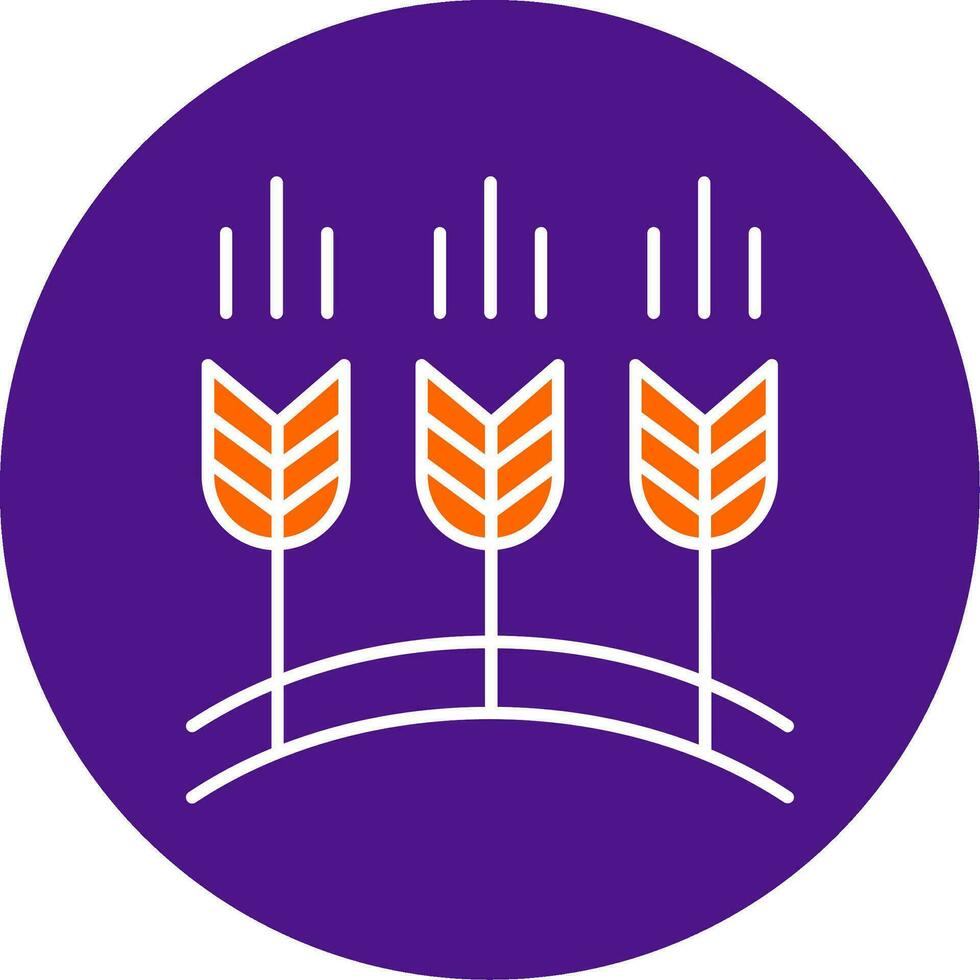 Wheat Line Filled Circle Icon vector