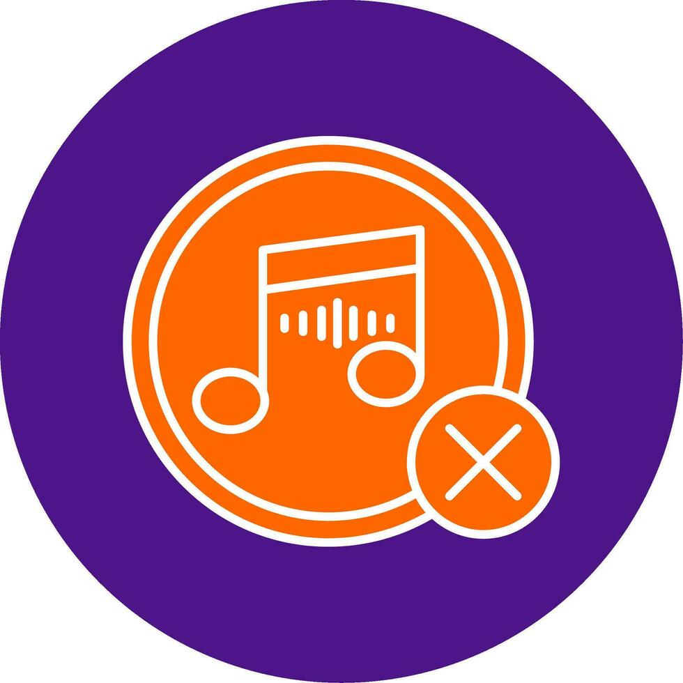 No Music Line Filled Circle Icon vector