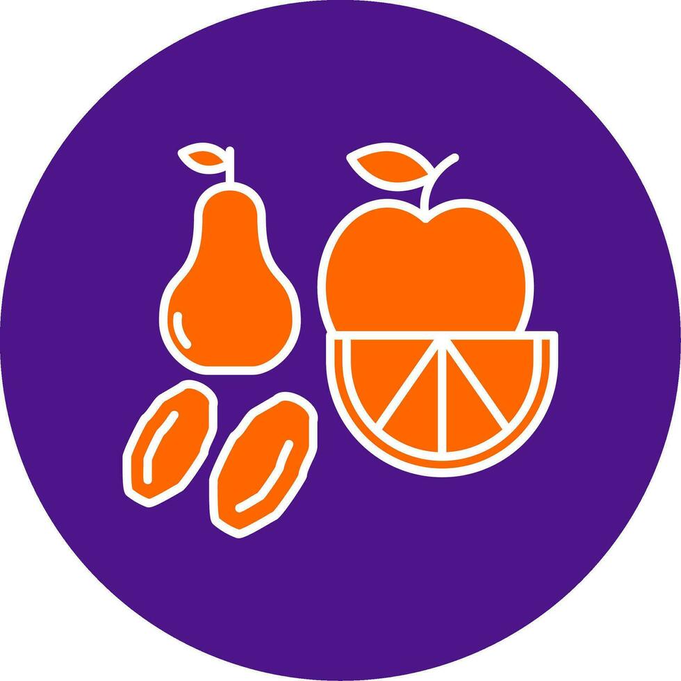 Fruta línea lleno circulo icono vector