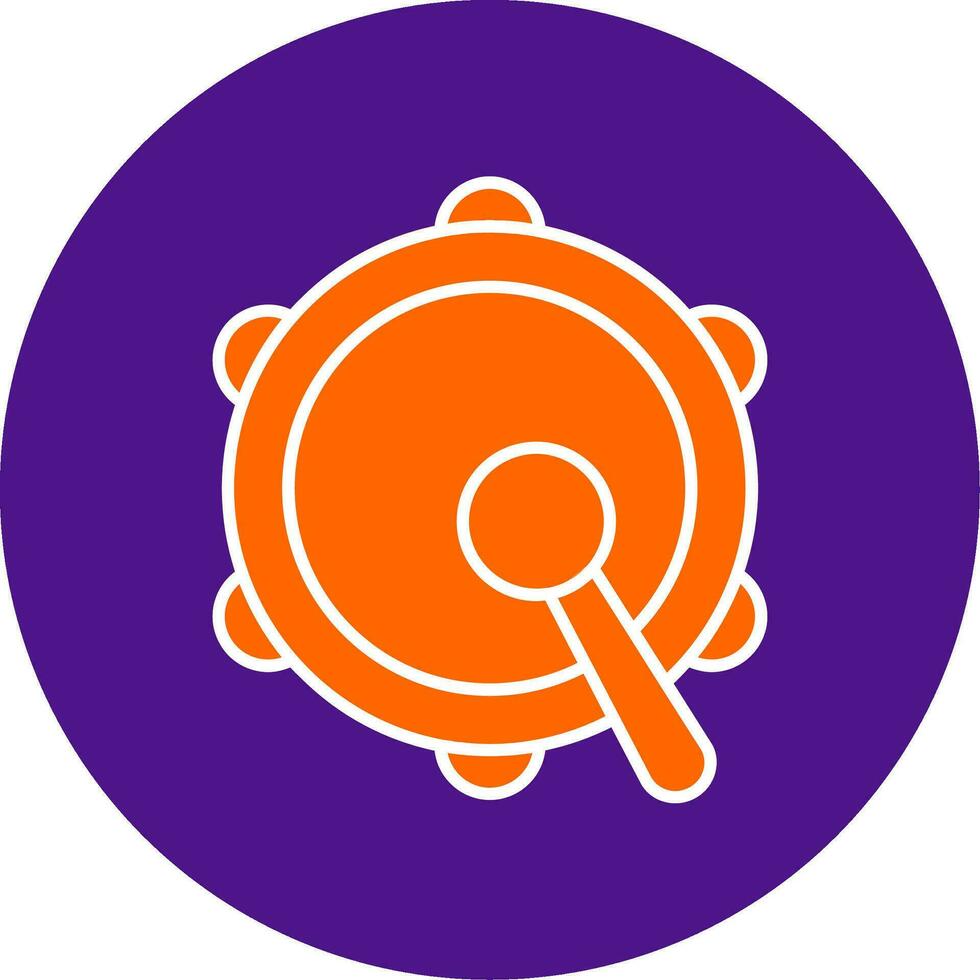 Tambourine Line Filled Circle Icon vector