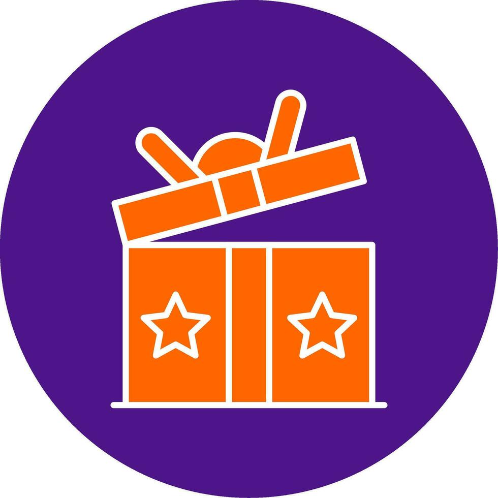 Gift Line Filled Circle Icon vector