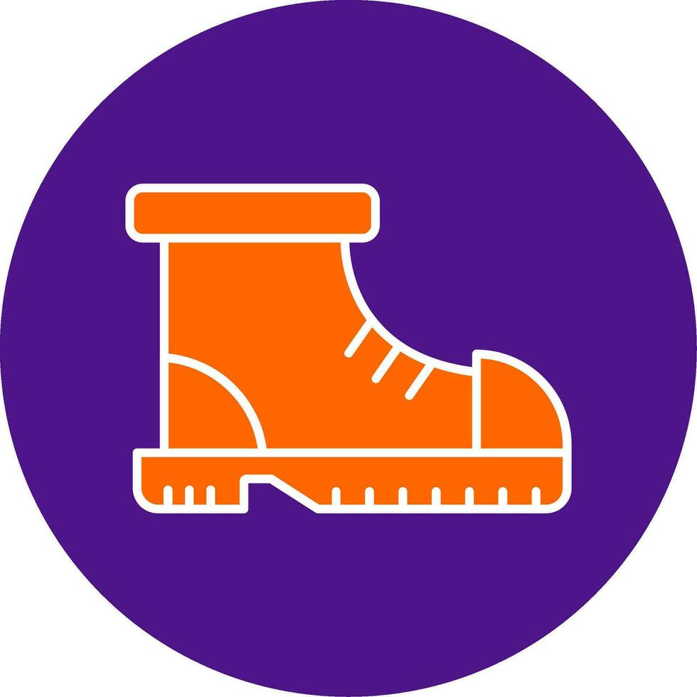 Boot Line Filled Circle Icon vector
