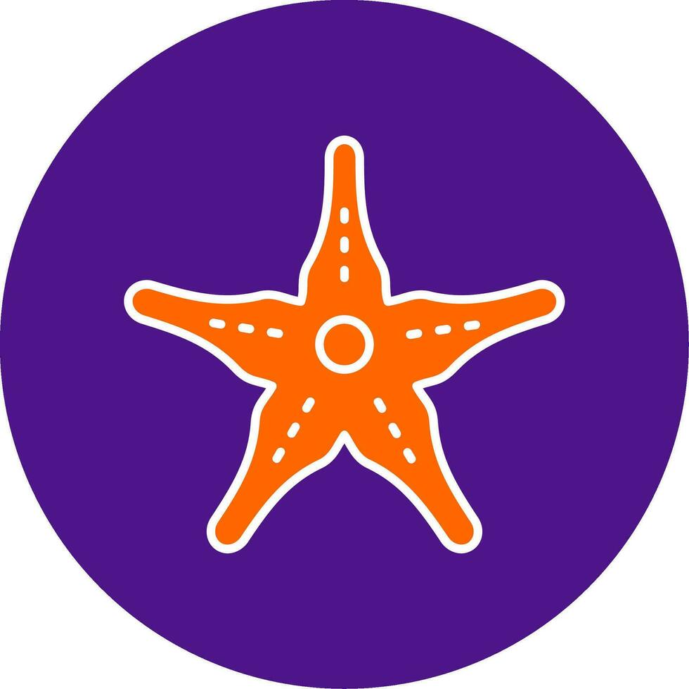 StarFish Line Filled Circle Icon vector