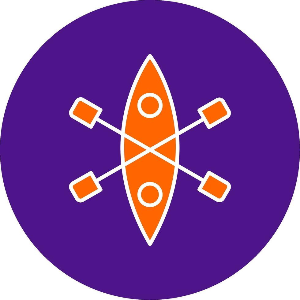 Kayak Line Filled Circle Icon vector
