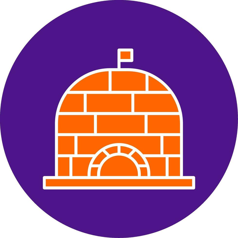 Igloo Line Filled Circle Icon vector