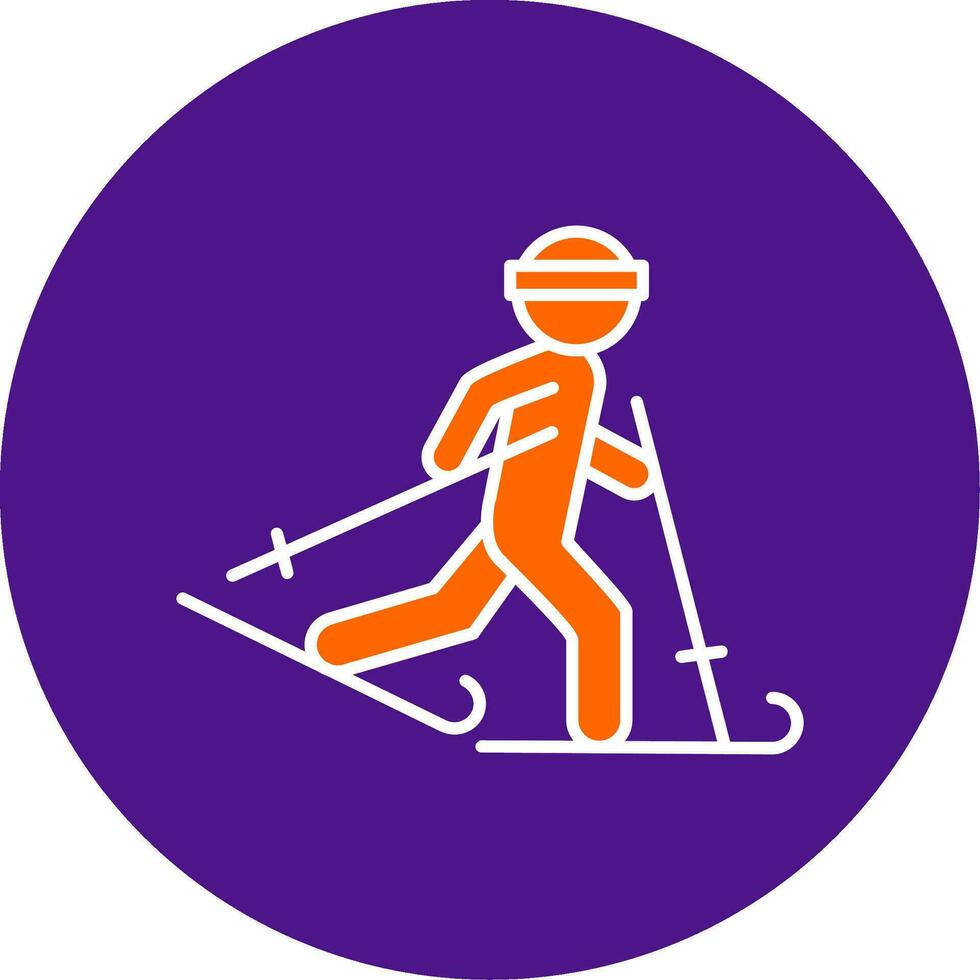 Ski Line Filled Circle Icon vector