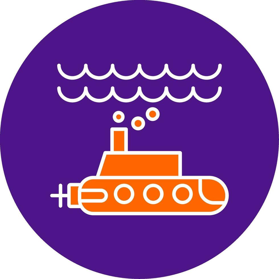 Submarine Line Filled Circle Icon vector