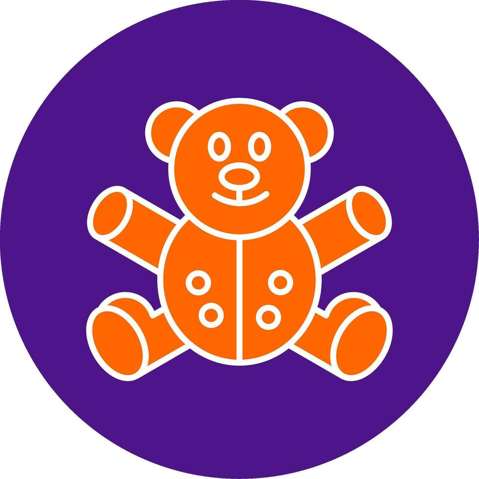 Bear Line Filled Circle Icon vector