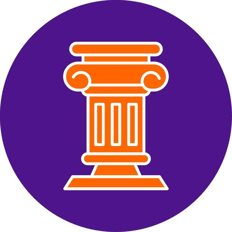 Pillar Line Filled Circle Icon vector