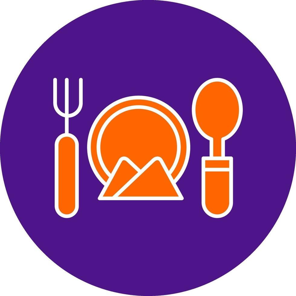 Cutlery Line Filled Circle Icon vector