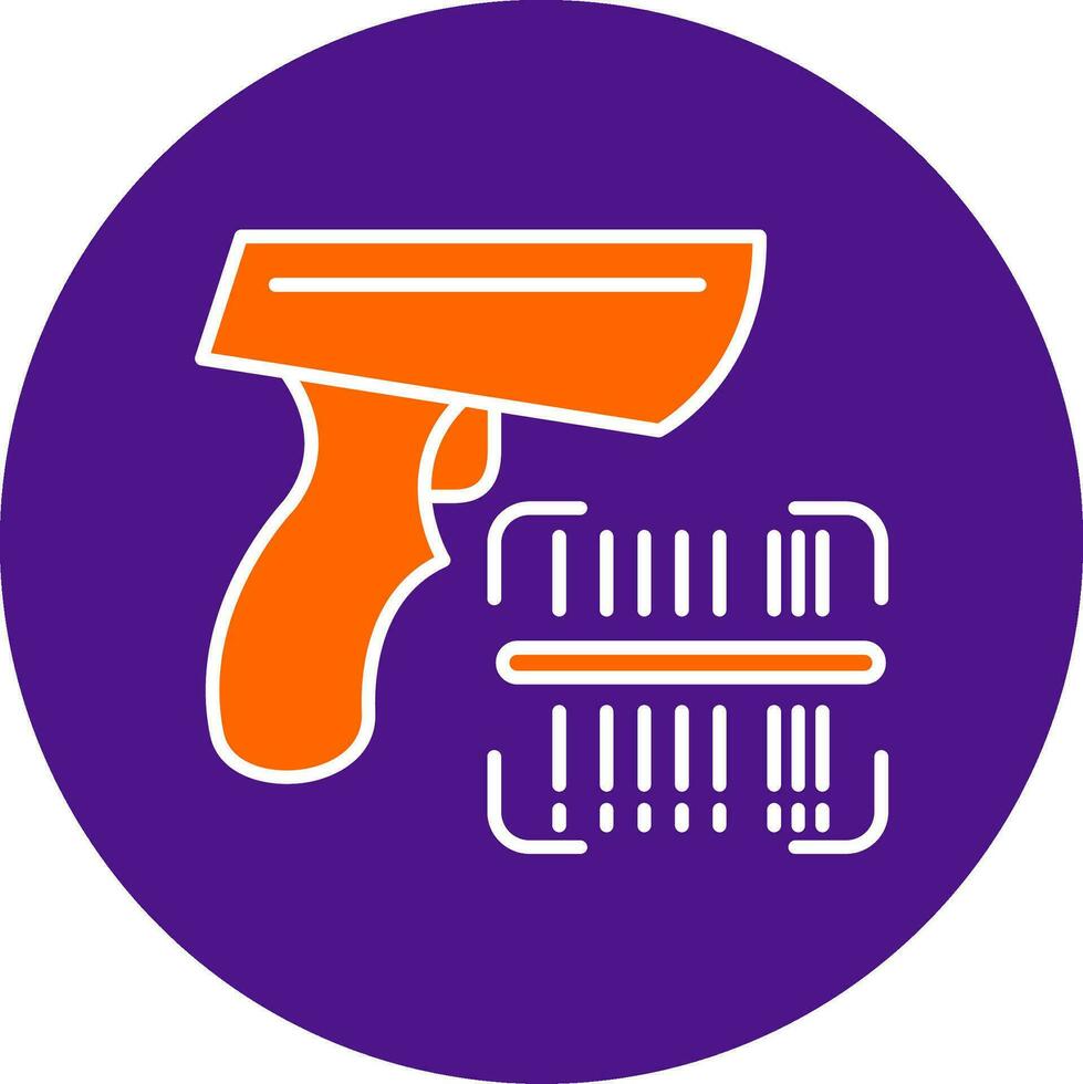 Barcode Line Filled Circle Icon vector