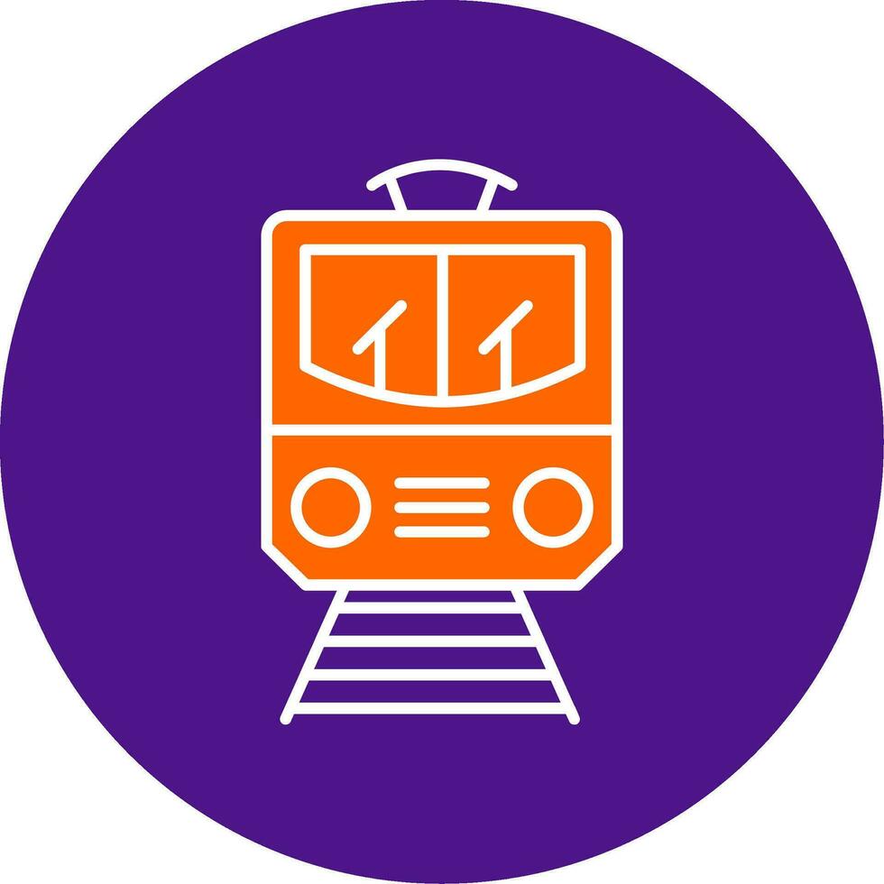 Train Line Filled Circle Icon vector