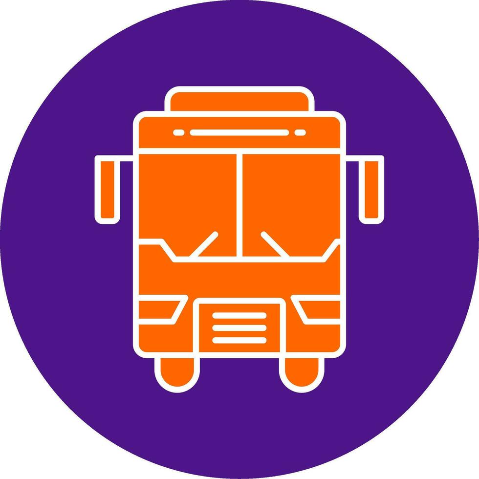 Bus Line Filled Circle Icon vector