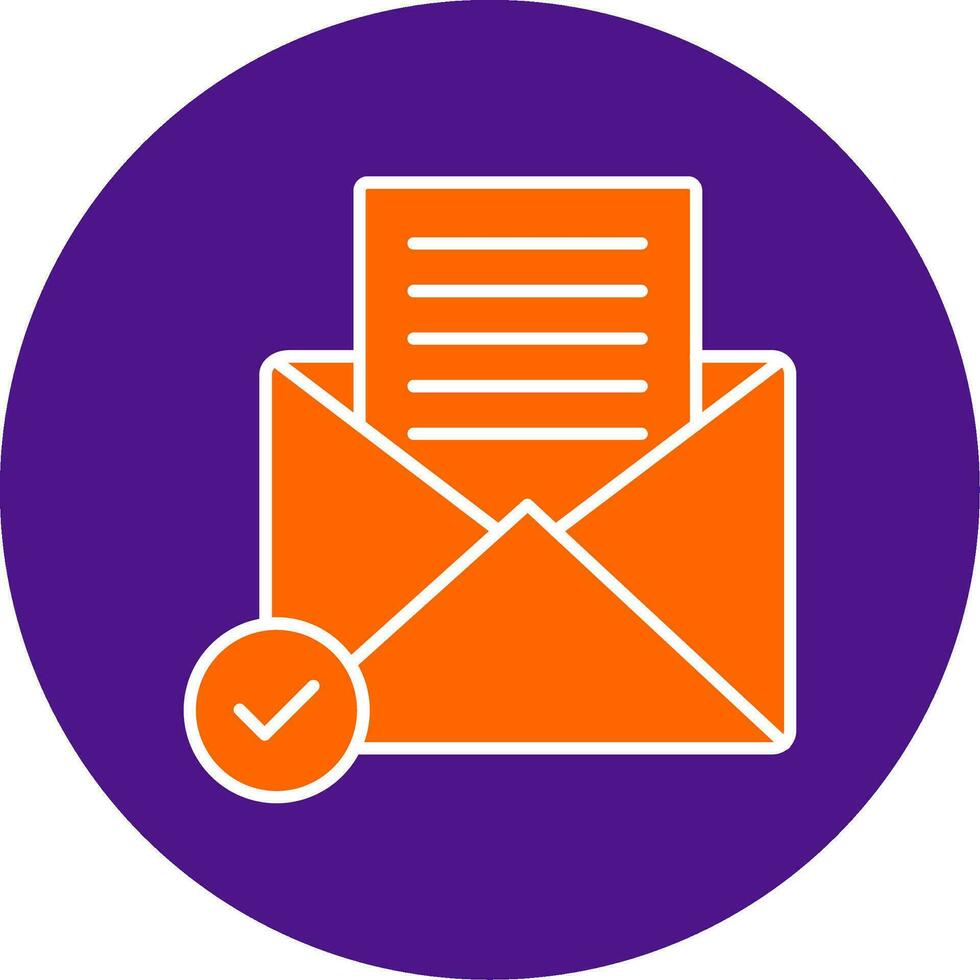 Open Email Line Filled Circle Icon vector