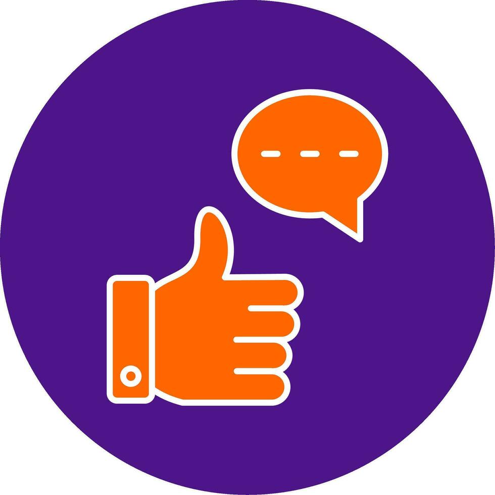 Good Feedback Line Filled Circle Icon vector