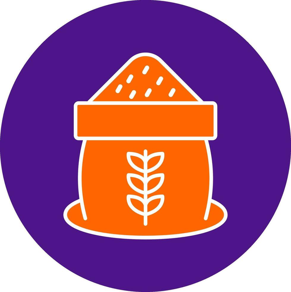 Grain Line Filled Circle Icon vector