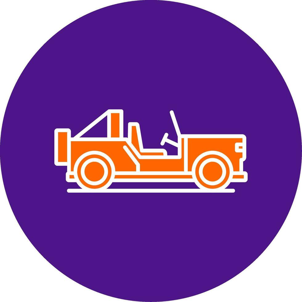 Safari Jeep Line Filled Circle Icon vector