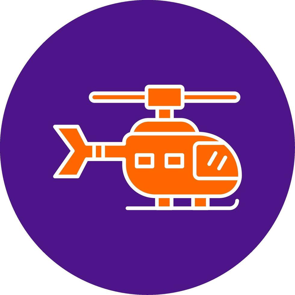 Helicopter Line Filled Circle Icon vector