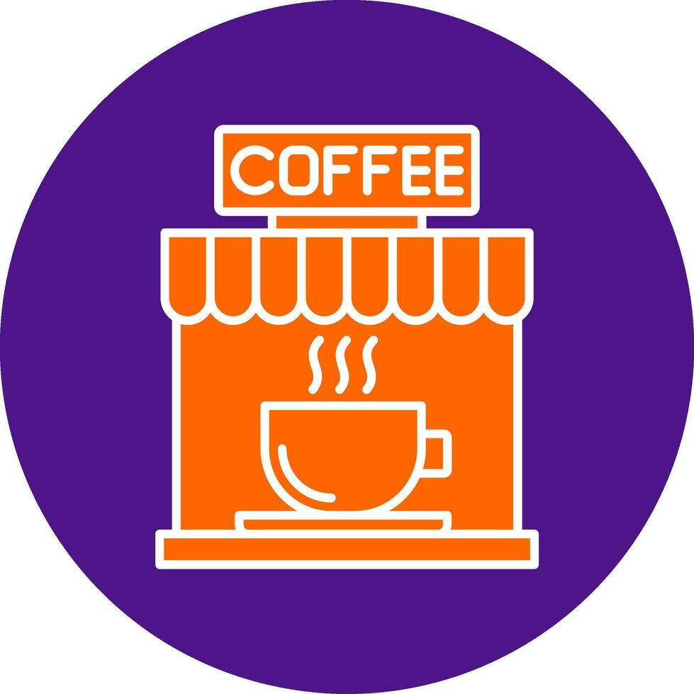 Coffee Line Filled Circle Icon vector