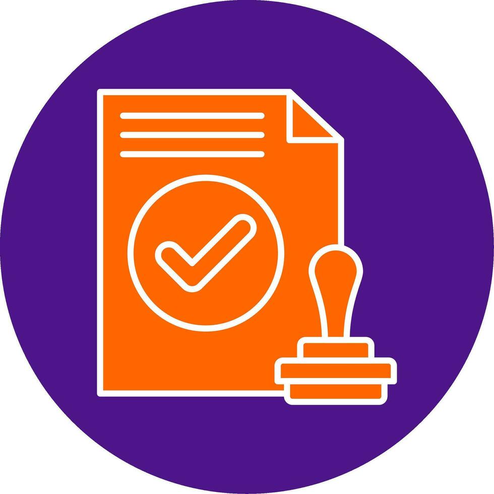 Approval Line Filled Circle Icon vector