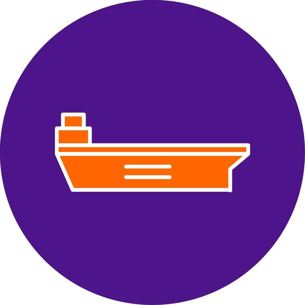 Aircraft Carrier Line Filled Circle Icon vector