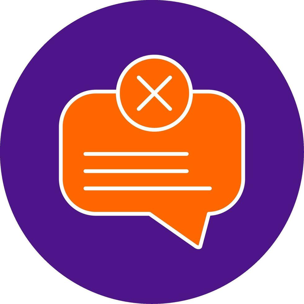 No Message Line Filled Circle Icon vector