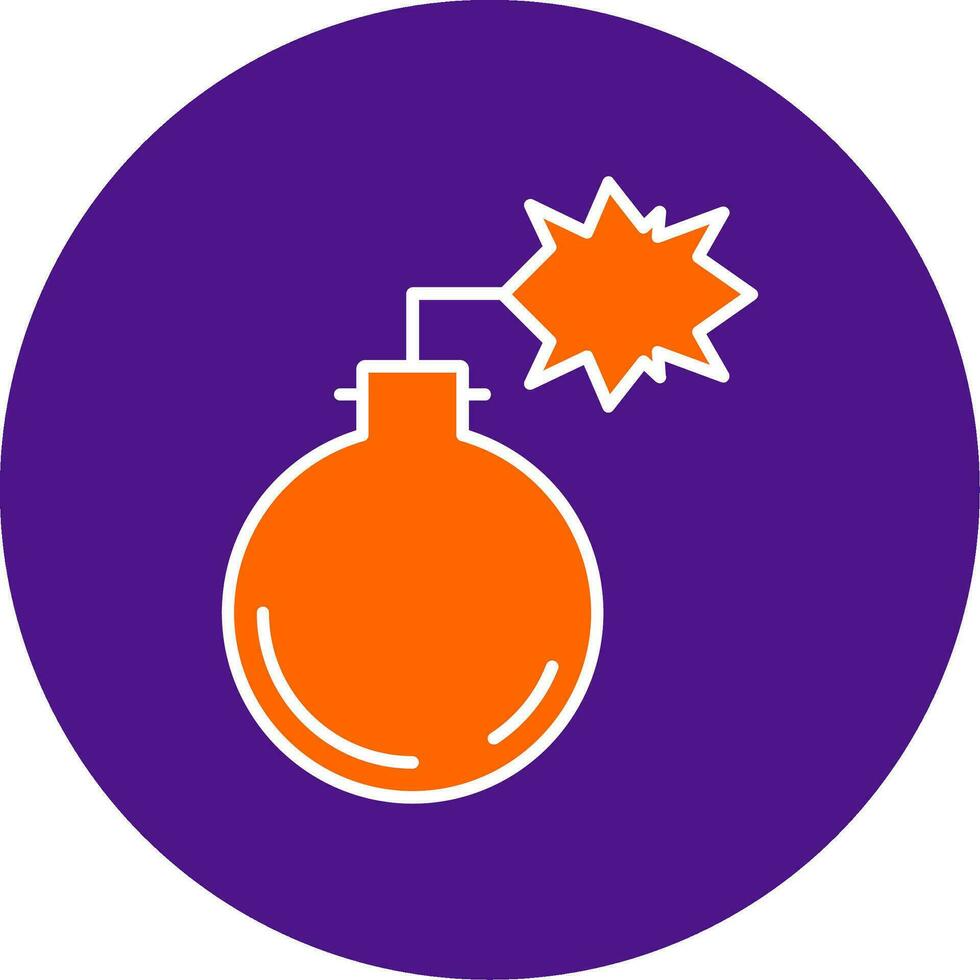 Bomb Line Filled Circle Icon vector
