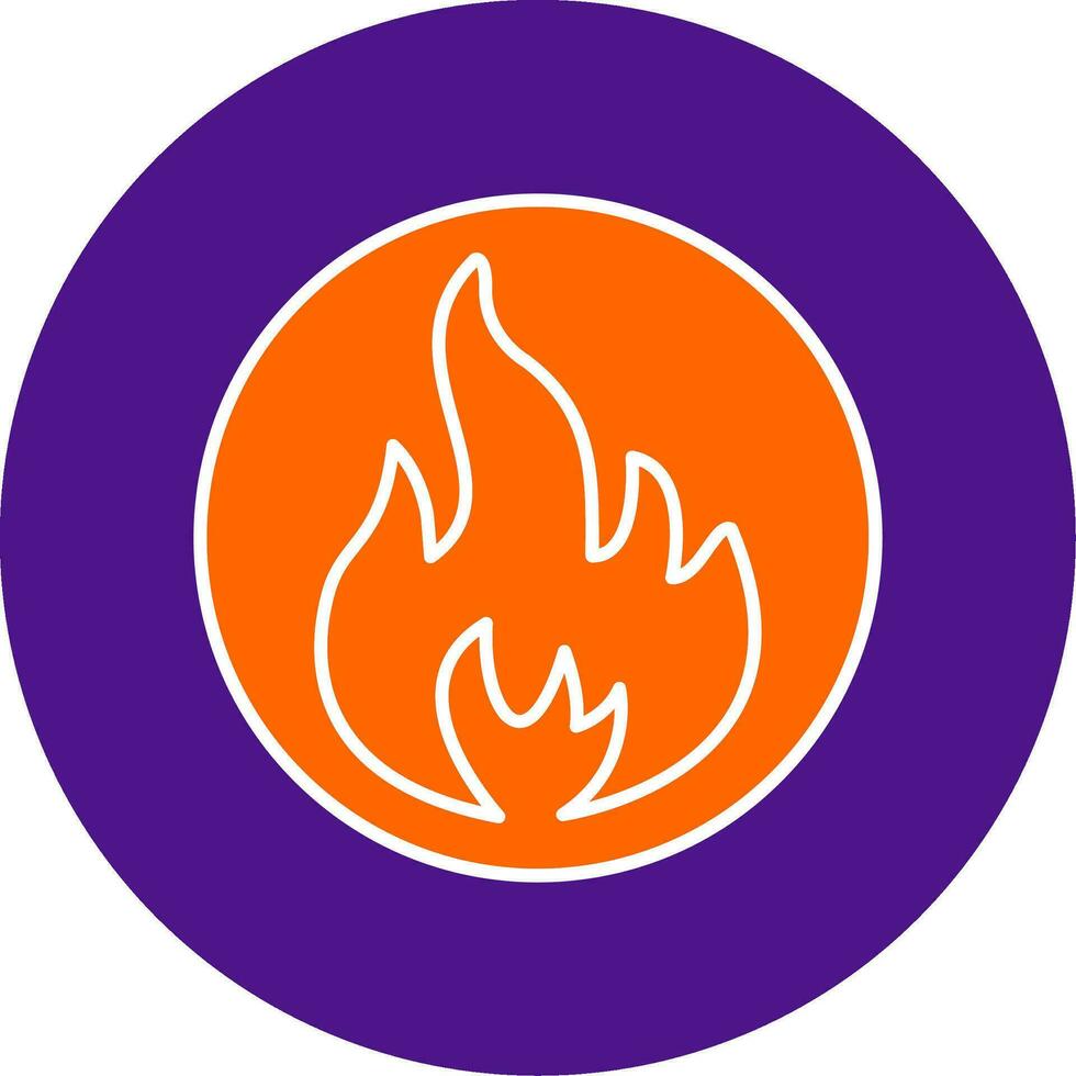 Flame Line Filled Circle Icon vector