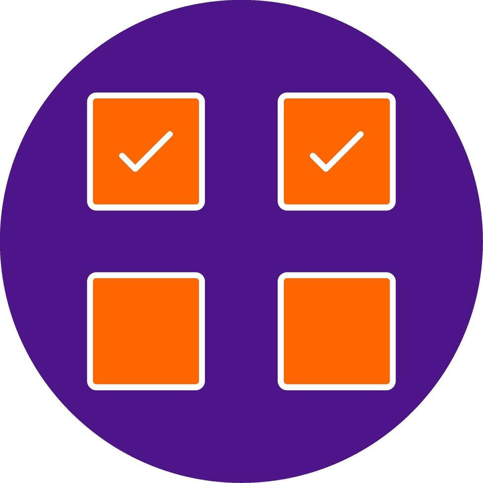 Check Box Line Filled Circle Icon vector