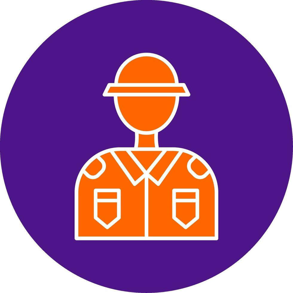 Soldier Line Filled Circle Icon vector