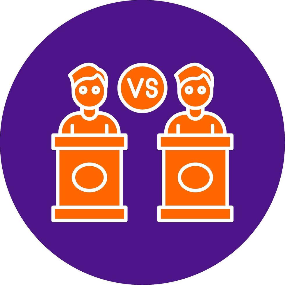 Debate Line Filled Circle Icon vector