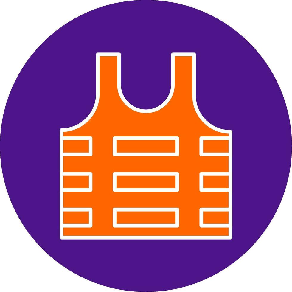 Bullet Proof Vest Line Filled Circle Icon vector
