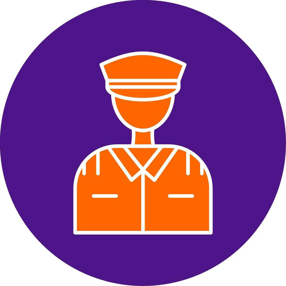 Pilot Line Filled Circle Icon vector