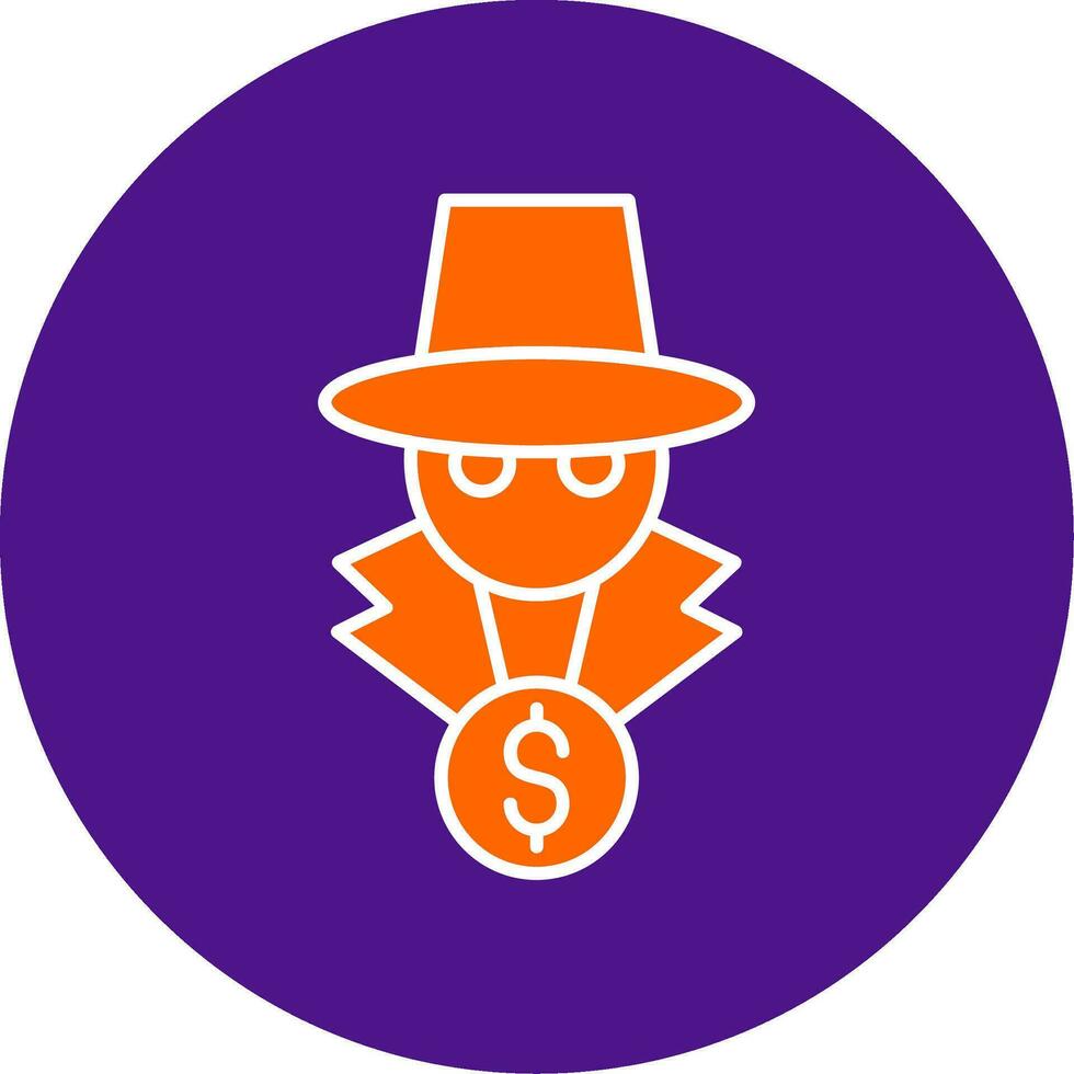 Fraud Line Filled Circle Icon vector
