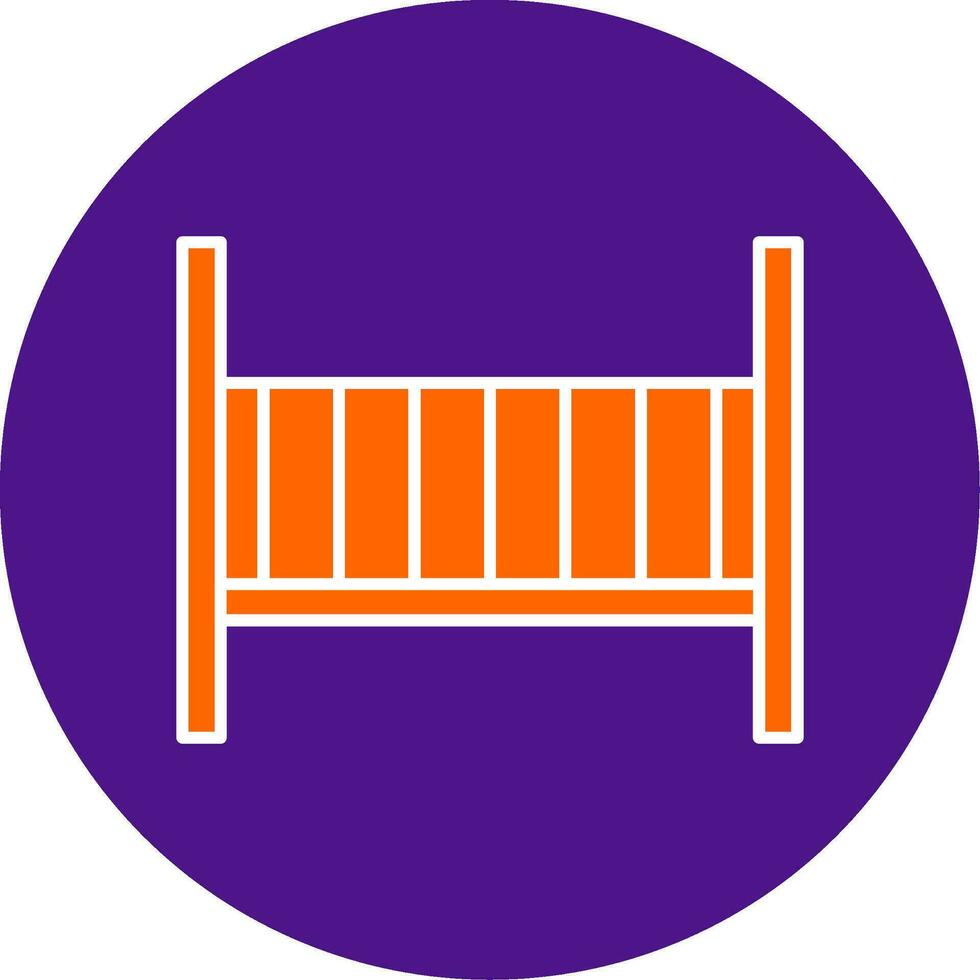 Baby Crib Line Filled Circle Icon vector