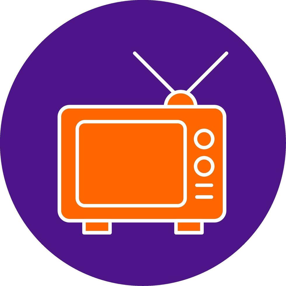 Television Line Filled Circle Icon vector