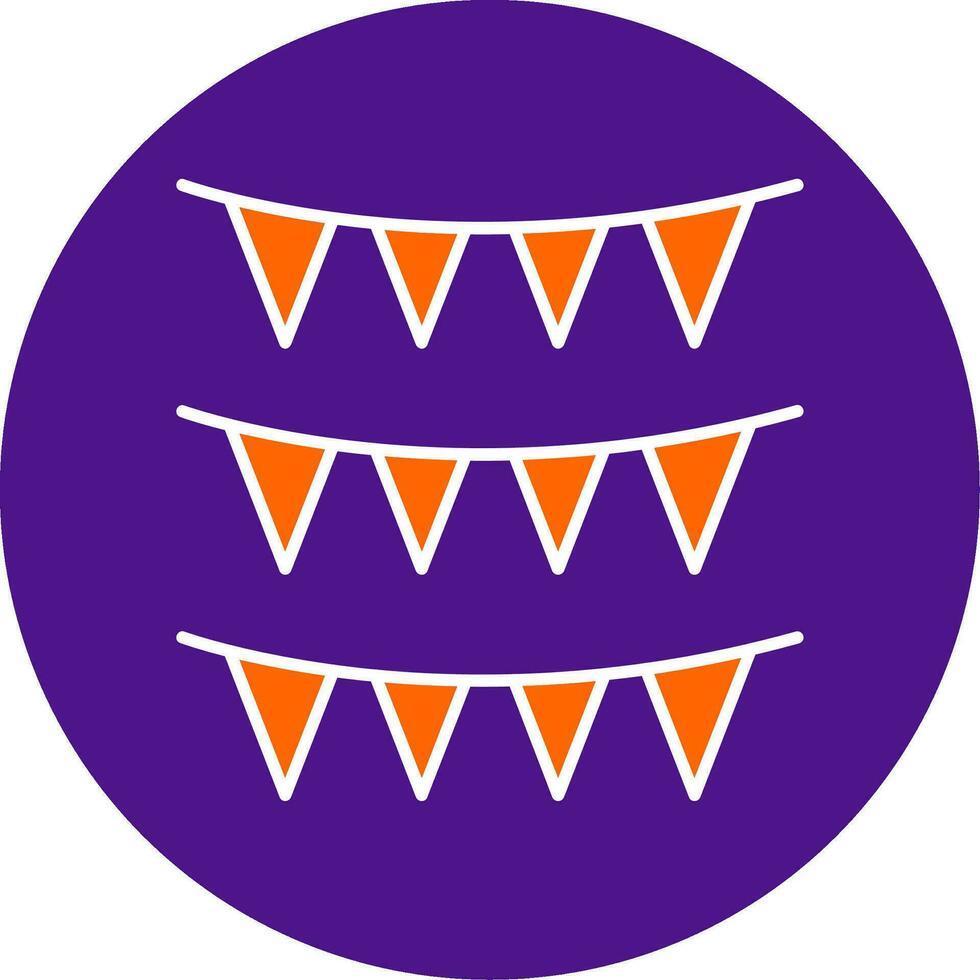 Bunting Line Filled Circle Icon vector