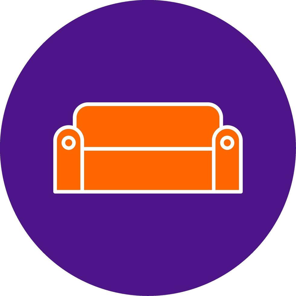 Sofa Line Filled Circle Icon vector