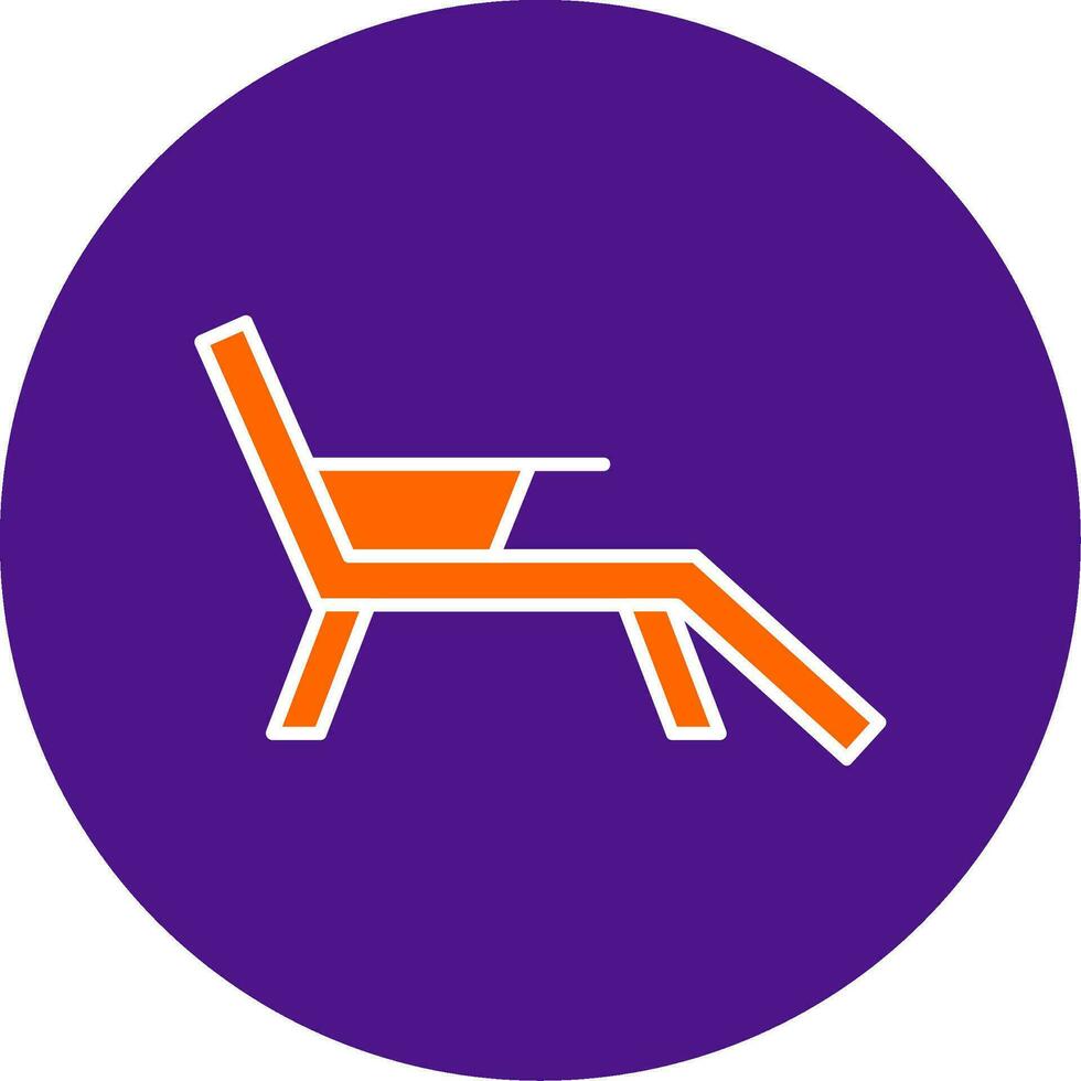 Deck Chair Line Filled Circle Icon vector