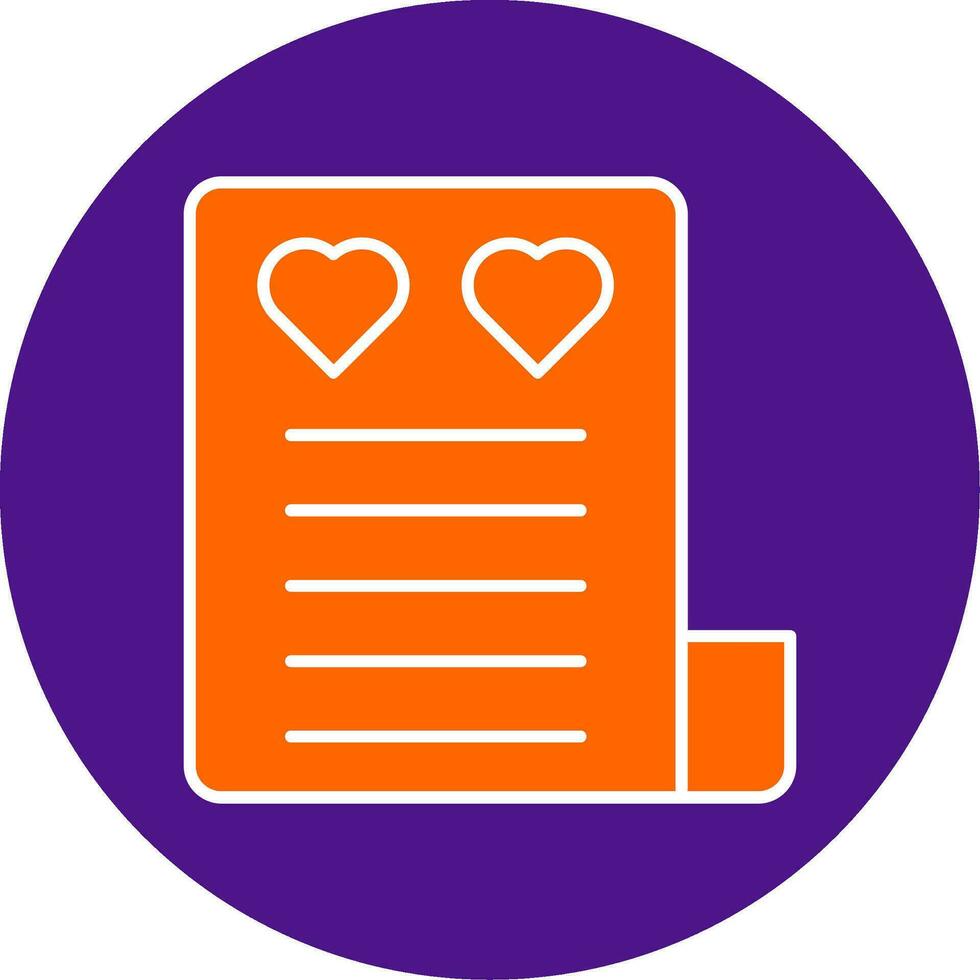 Love Letter Line Filled Circle Icon vector