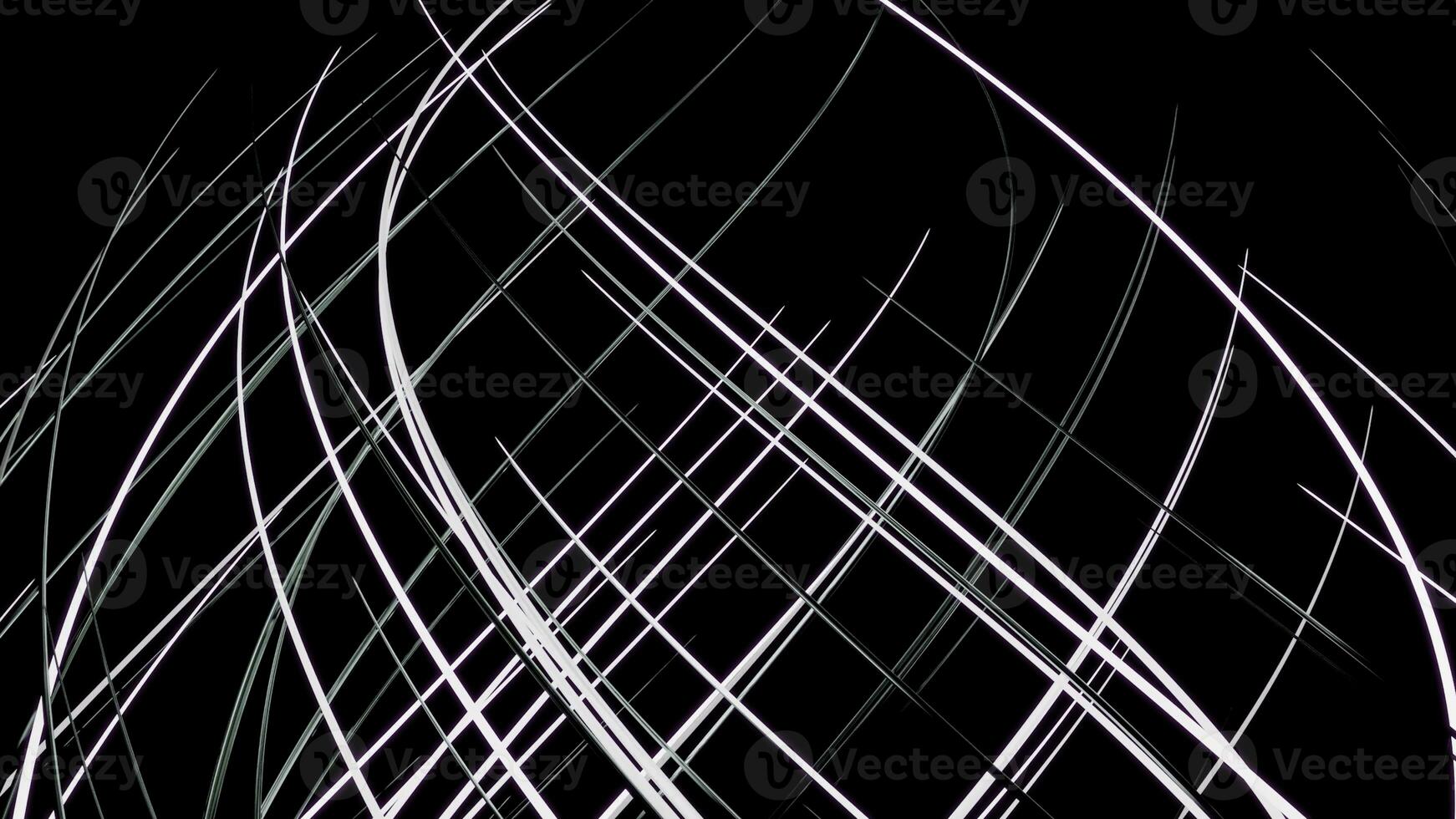 Black background.Design.Bright white swirling lines that move around the entire background in animation. photo