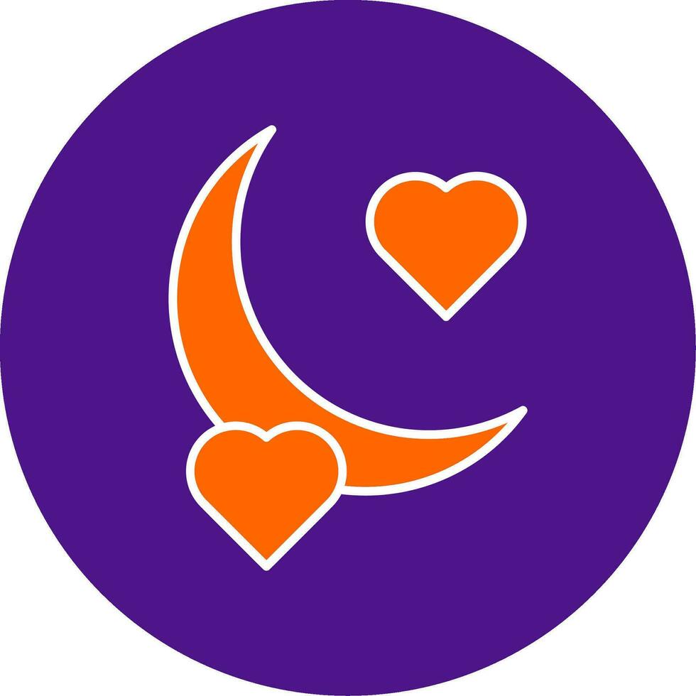 Honey Moon Line Filled Circle Icon vector