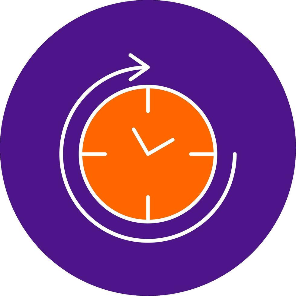 Clockwise Line Filled Circle Icon vector