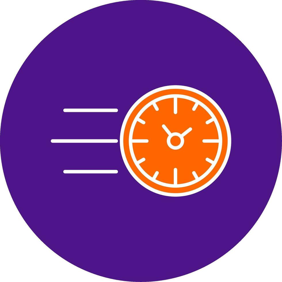 Fast Time Line Filled Circle Icon vector