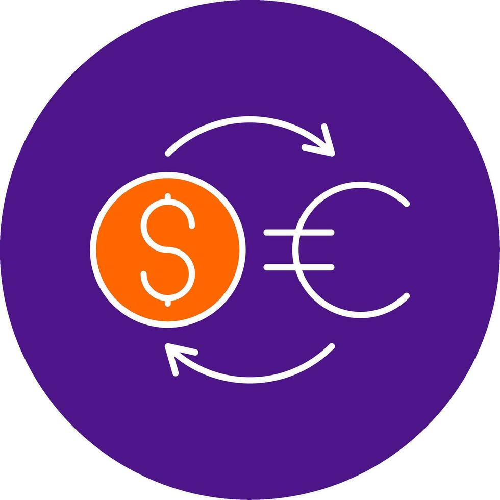 Money Exchange Line Filled Circle Icon vector