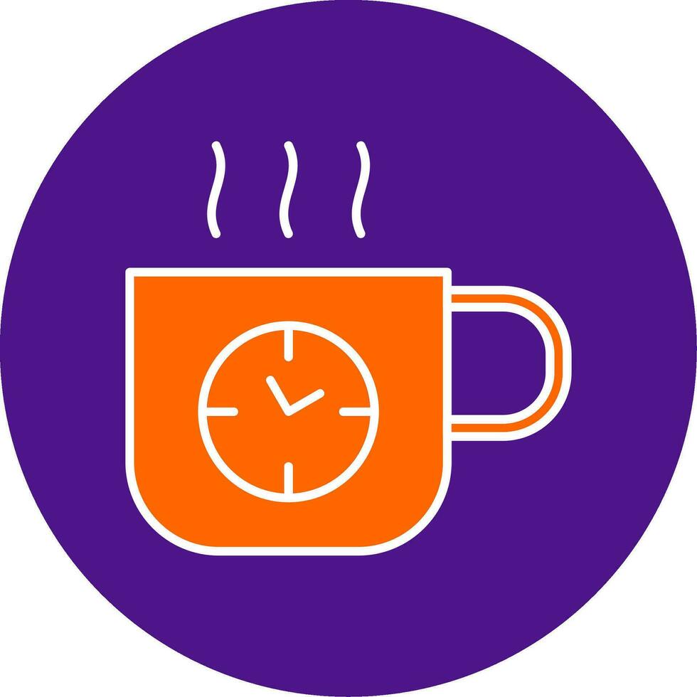 café hora línea lleno circulo icono vector