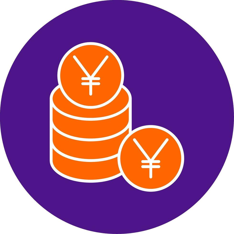 Yen Line Filled Circle Icon vector