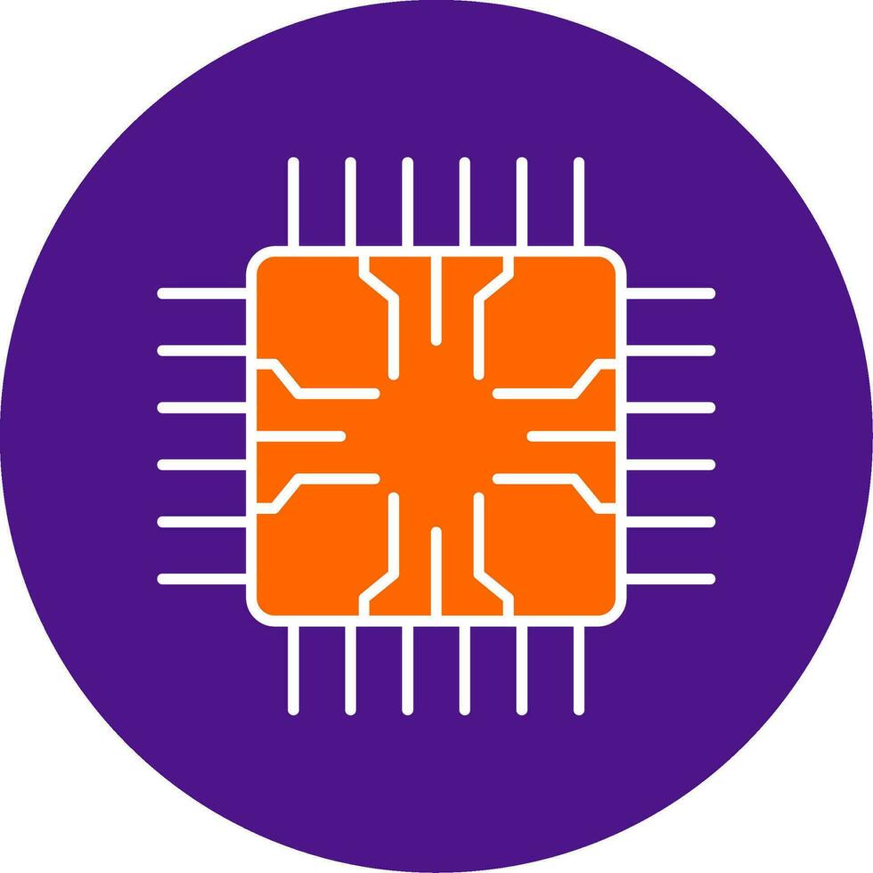Chip Line Filled Circle Icon vector