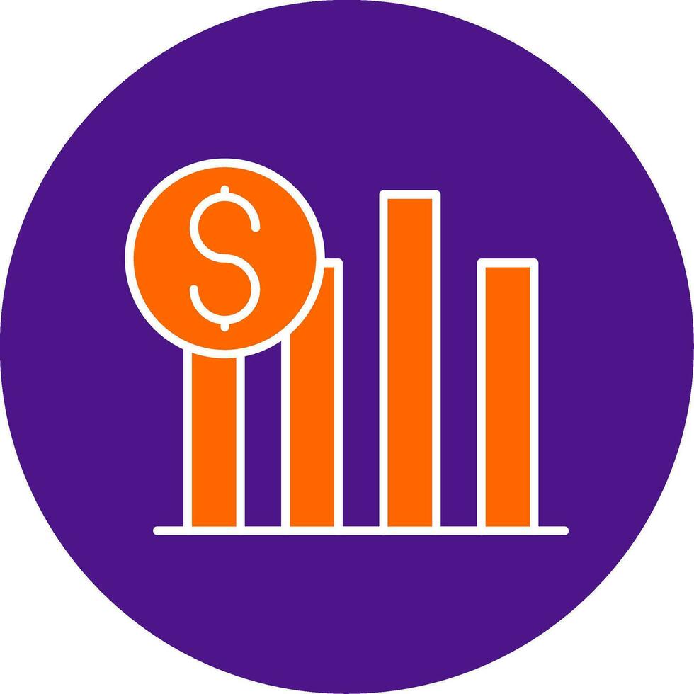Sales Line Filled Circle Icon vector